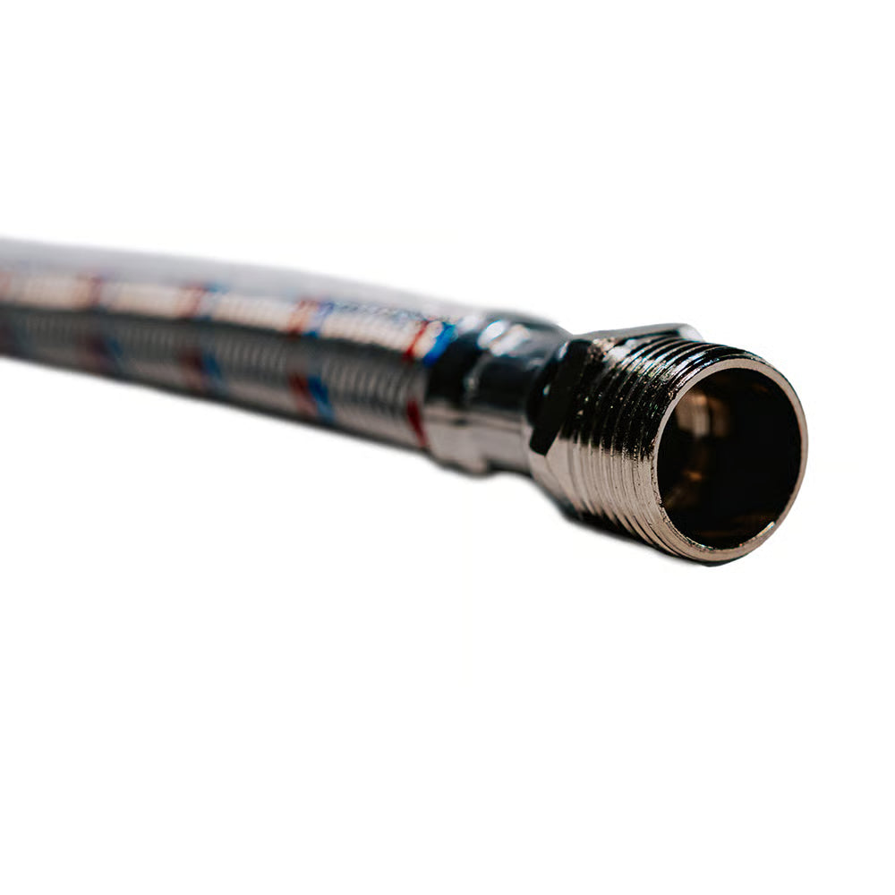 MANGUEIRA FLEX ÁGUA 40CM 3/4 (MACHO) X 1/2 (FÊMEA) TUDOGÁS