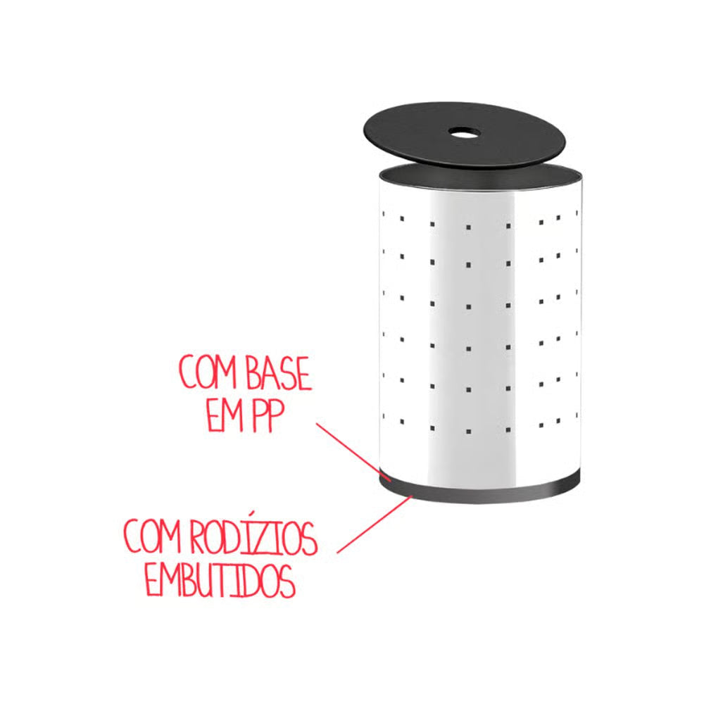 Cesto para Roupas com Rodízio e Fundo Plástico Alpha Brinox