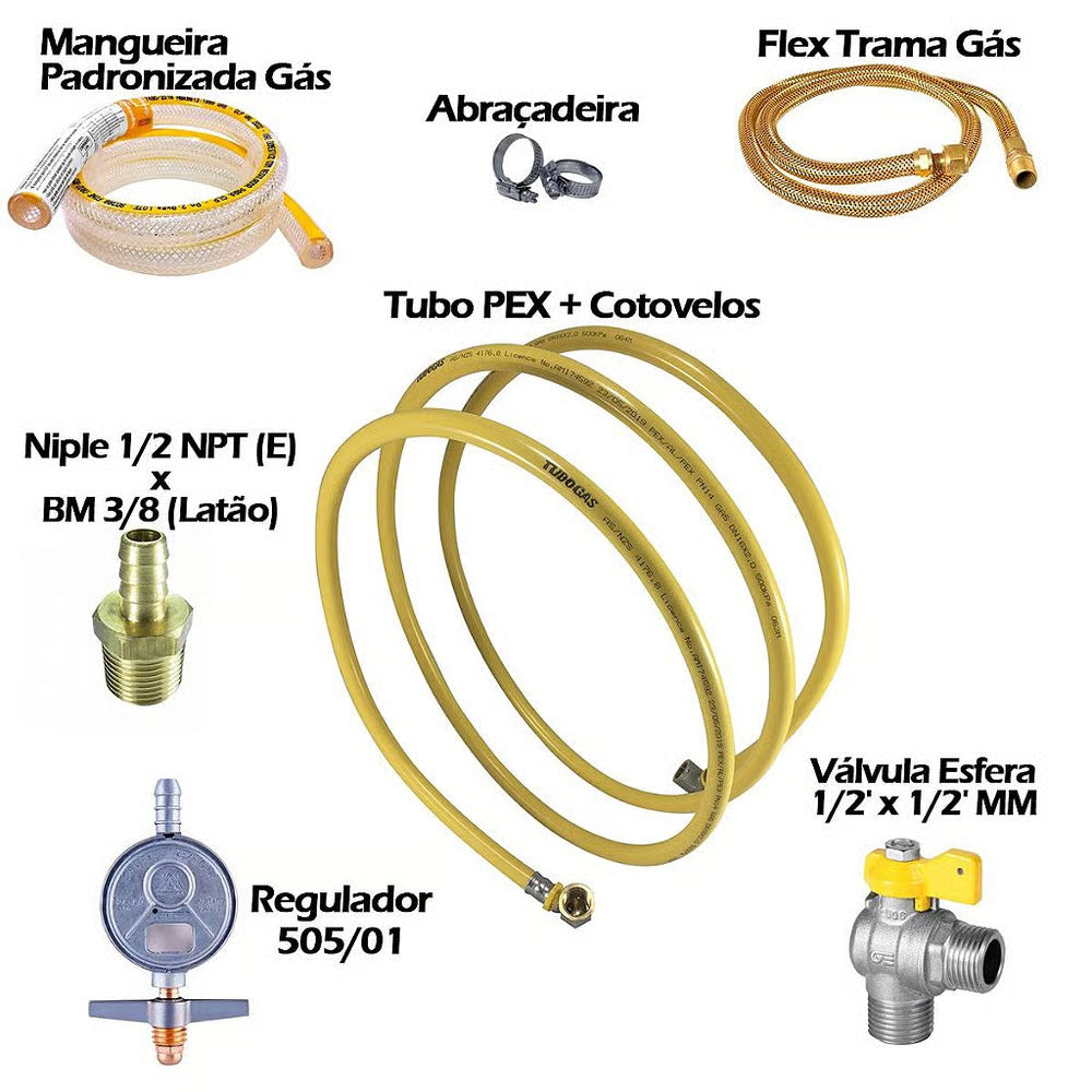 Kit Instalacao 15m Pex 16mm + Registro Completo