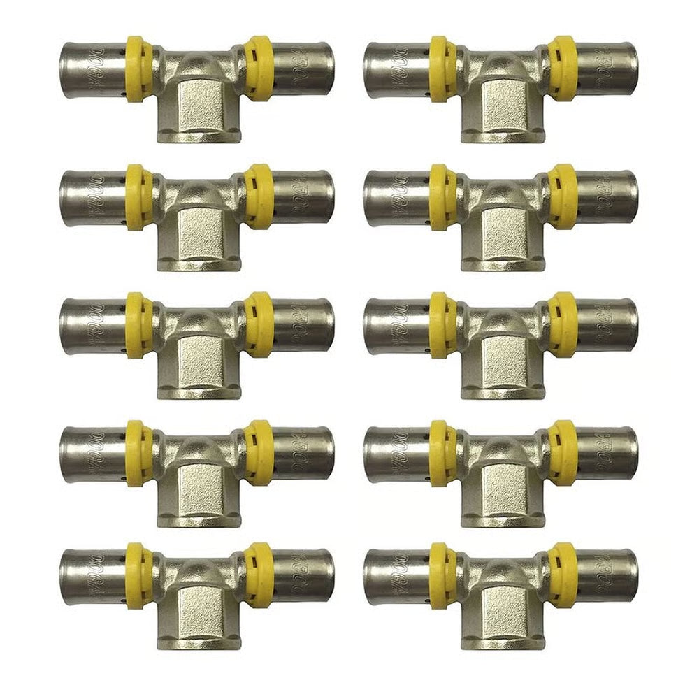 Kit 10 Un Tee F 16 X 1/2 X 16 Tudogas
