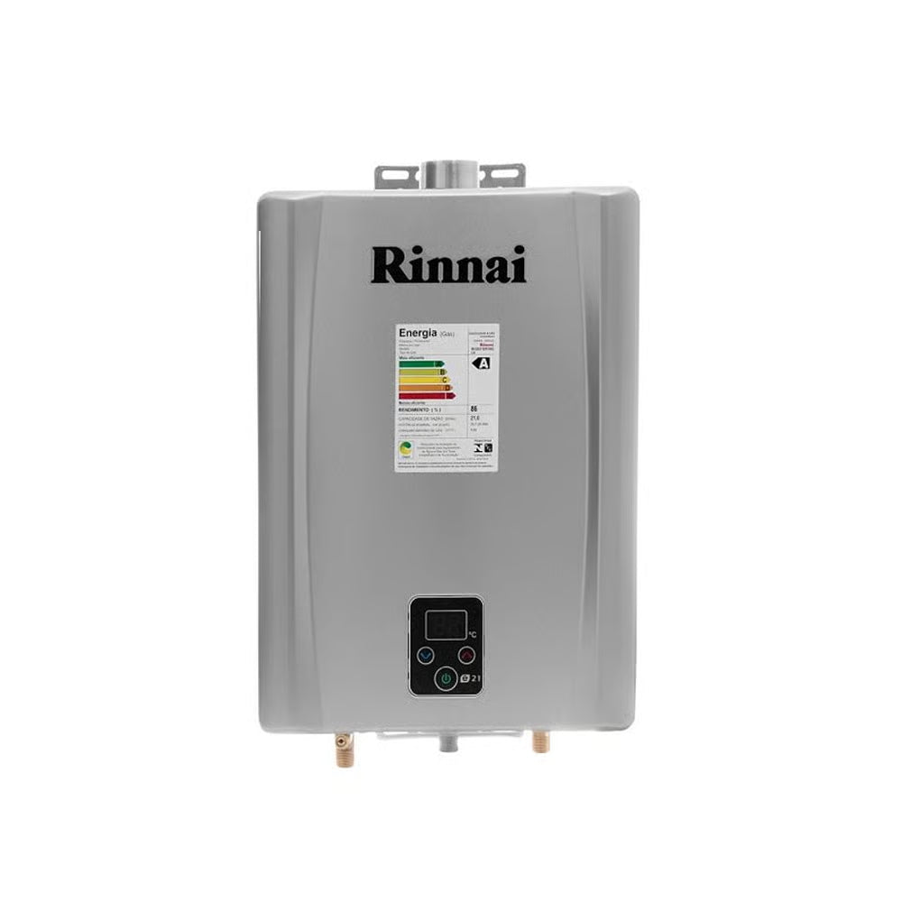 Aquecedor a Gás GLP Rinnai REU E21 Prata+Kit de Instalação