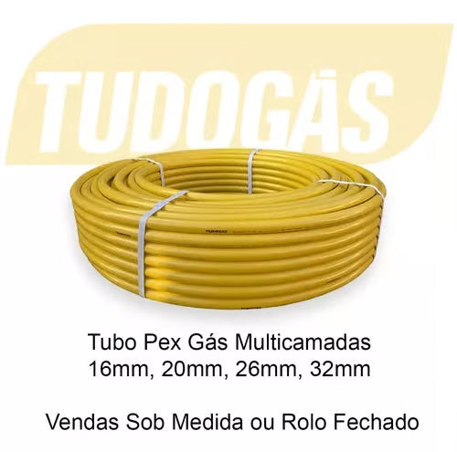 1 Metro Tubo Pex Gás 20mm Multicamadas Alumínio Tudogás