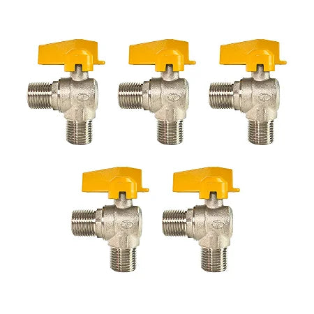 Kit 05 Un Valv Esf Ang 1/2 M X 1/2 M Gas Tudogas