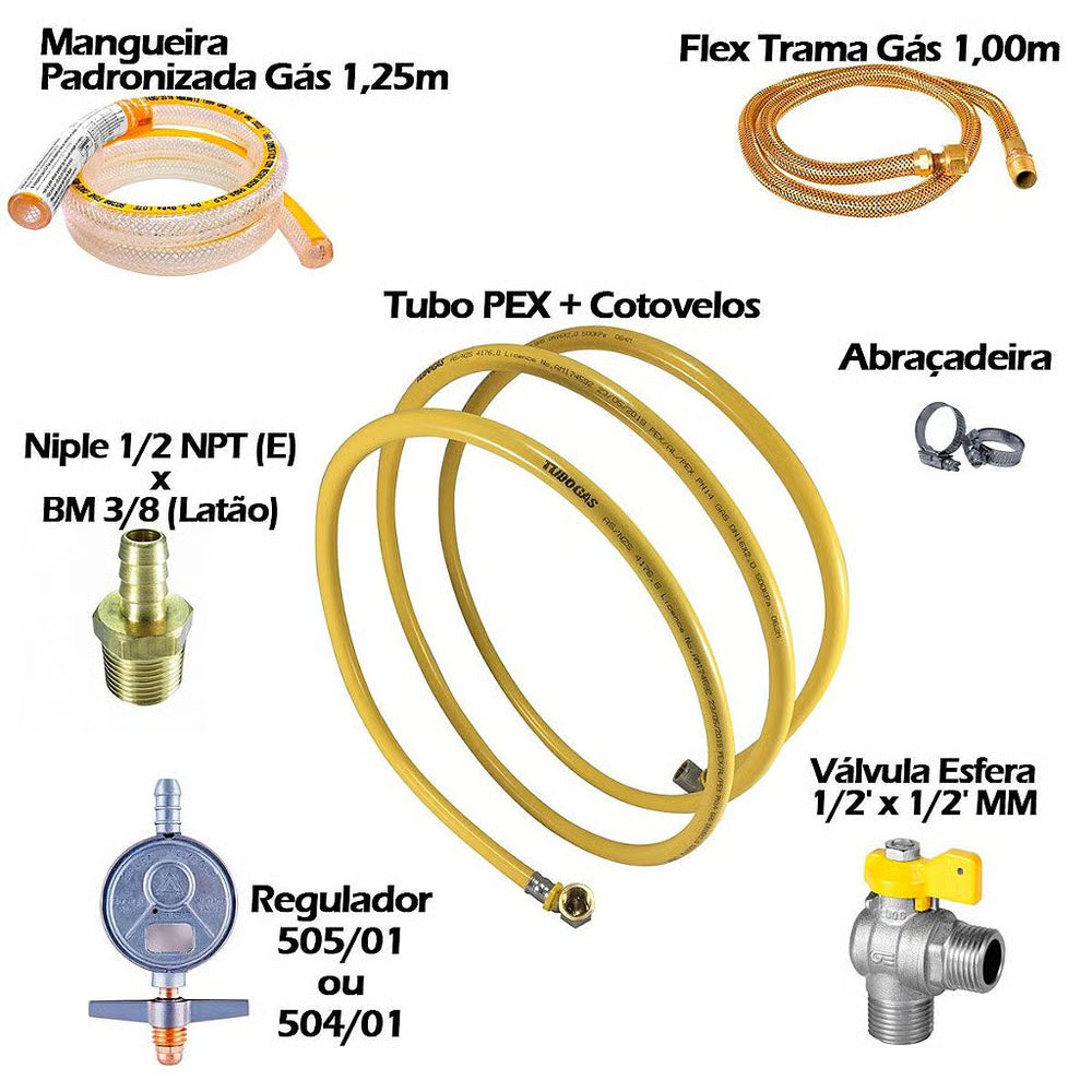 Kit Instalacao 9m Pex 16mm + Registro Completo