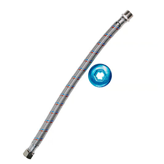 MANGUEIRA FLEX ÁGUA 40CM 3/4 (MACHO) X 1/2 (FÊMEA) TUDOGÁS