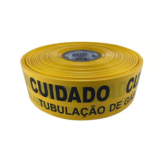 Kit 300 Metros Fita Subterranea 7,6 Cm Tubulacao Gas Abaixo