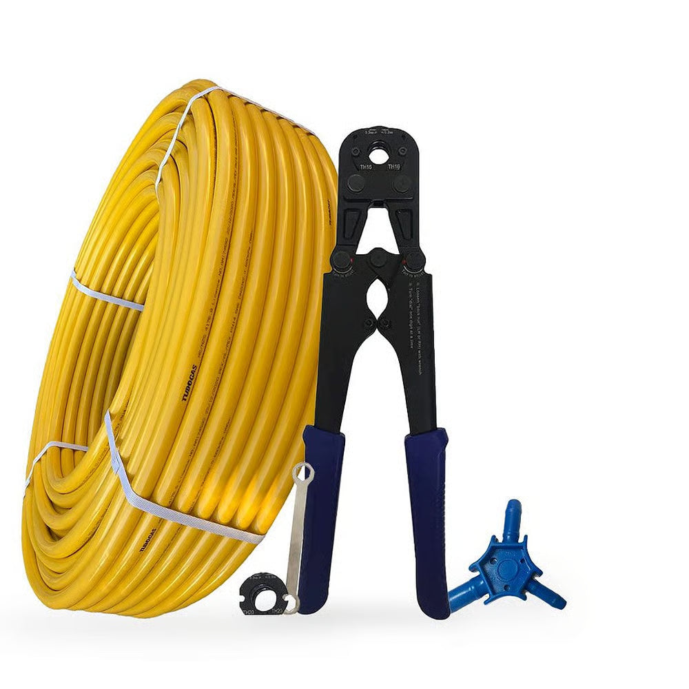 Kit 100Mt Tubo Pex 20mm+Alicate 16/20mm+Escareador Tudogás
