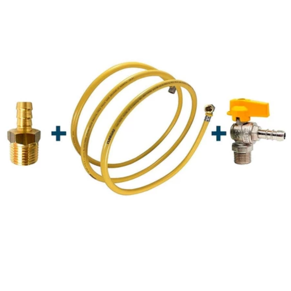 Kit 4,5 Metros Tubo Pex 16mm + 1 Cotovelo + 1 Conector + 1 Niple Bm + 1 Valvula Bm