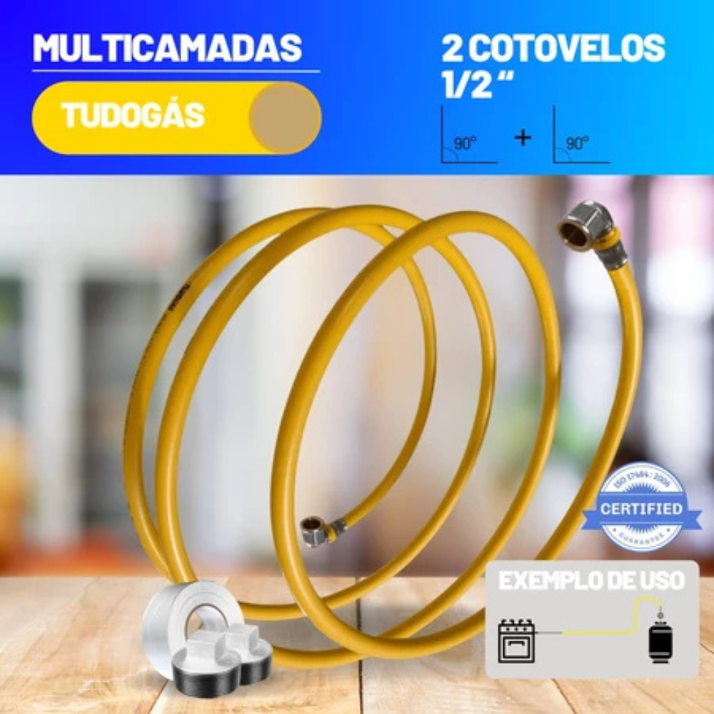 Kit 1,7 Metros Tubo Pex 16mm + 2 Cotovelos