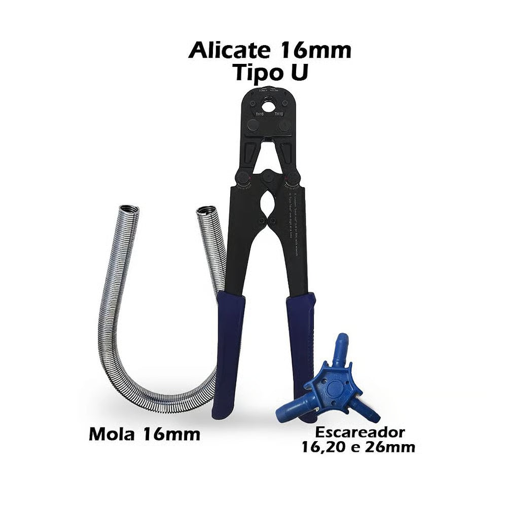 Kit Alicate 16 U + Escareador + Mola 16