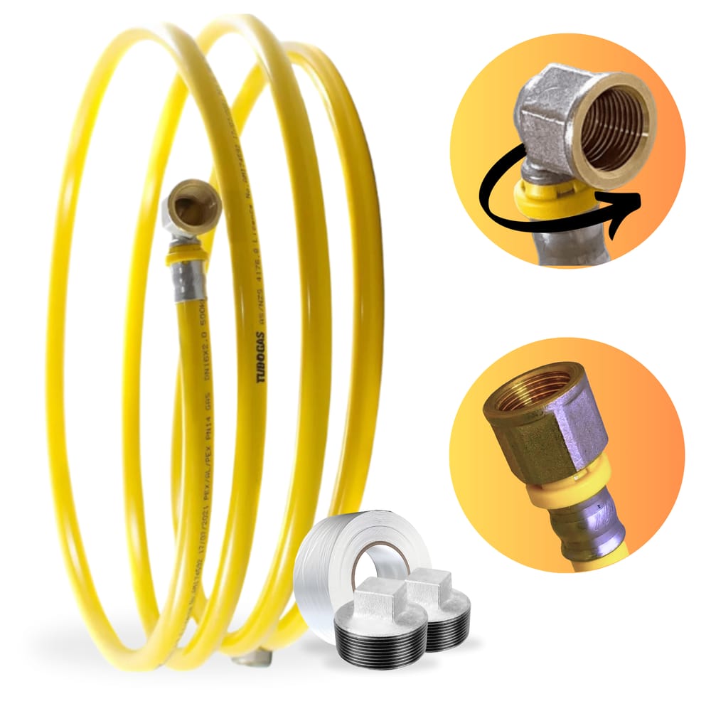 Kit 2,5 Metros Tubo Pex 16mm + 1 Cotovelo + 1 Conector