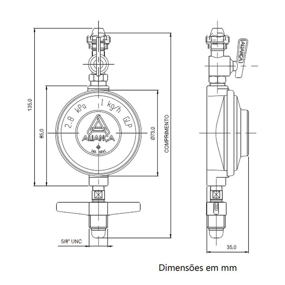 Regulador 503/10 Peq 1/2 Bsp Alianca