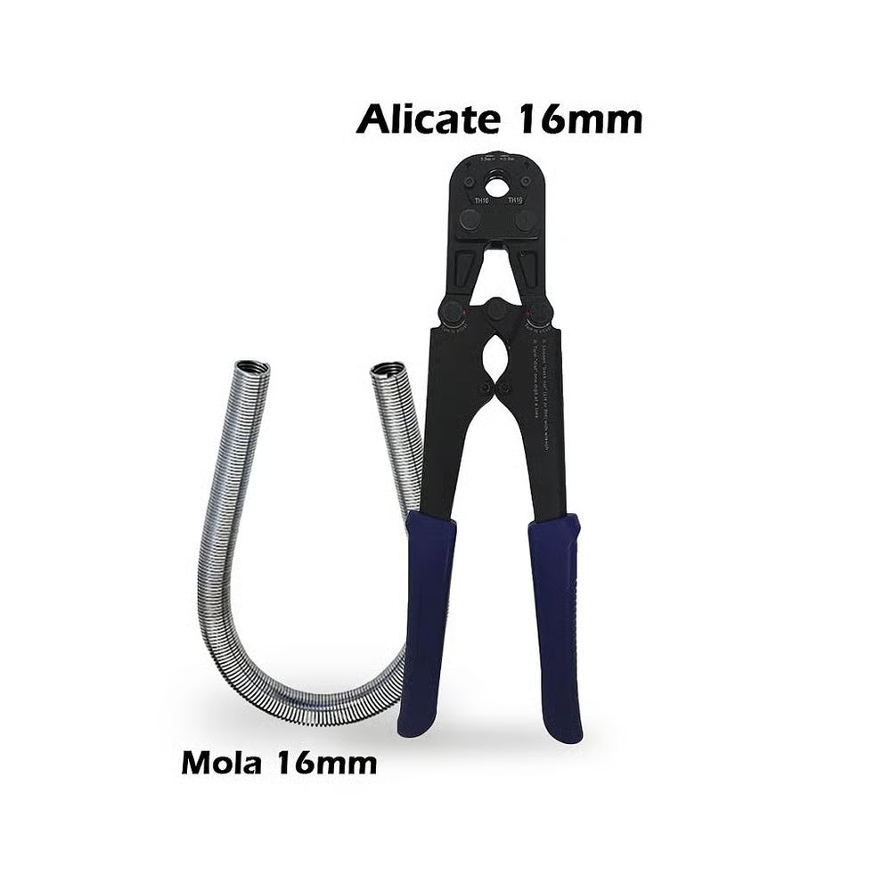 Alicate Prensa Tubo Pex 16mm + Mola Curva Tudogás