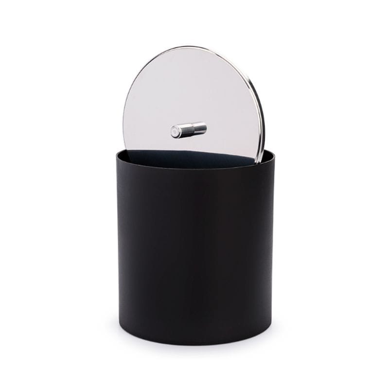 Lixeira Ps Preta Tampa Inox 5,4 Lts 18,5 X 23cm