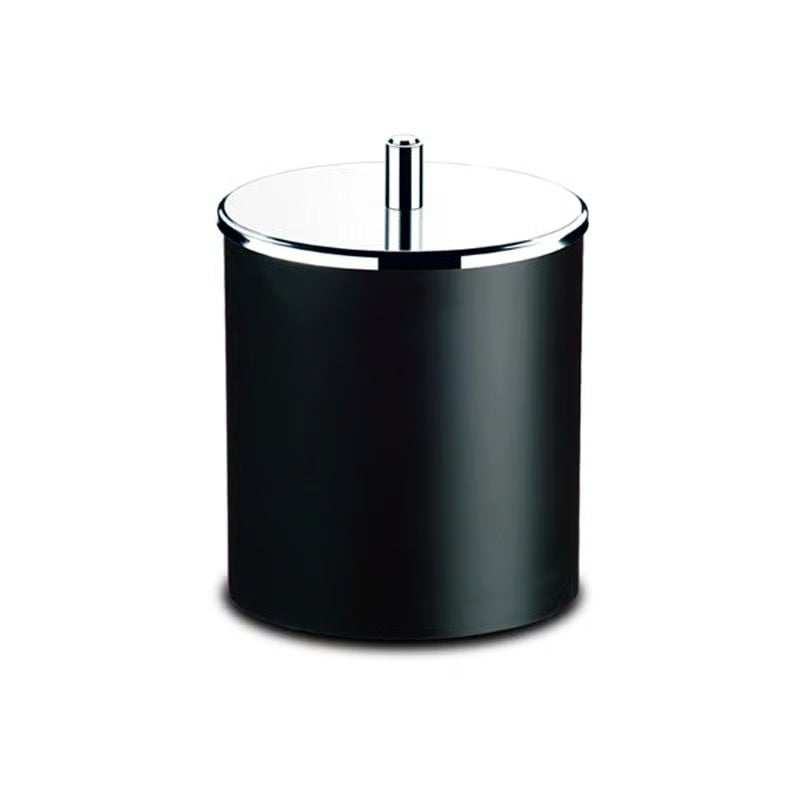 Lixeira Ps Preta Tampa Inox 5,4 Lts 18,5 X 23cm