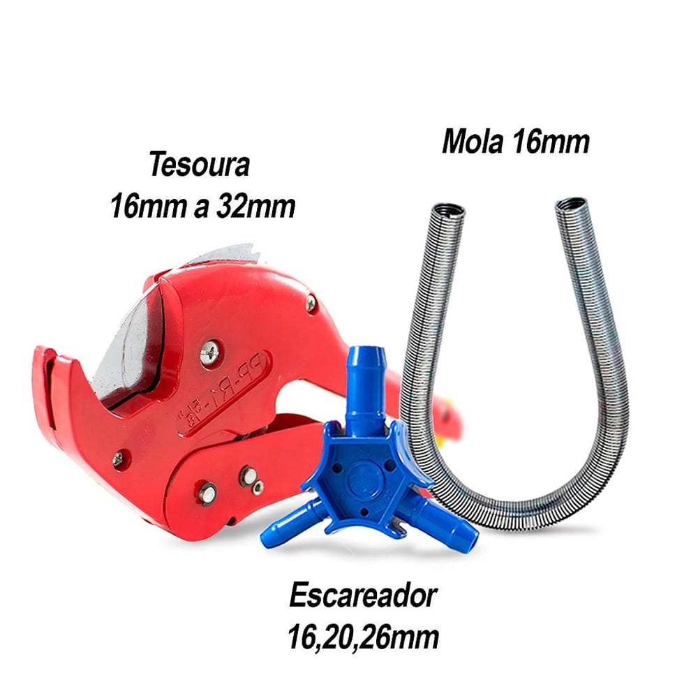 Kit Tesoura + Escareador + Mola 16mm