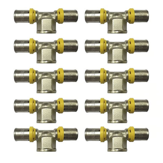 Kit 10 Un Tee F 16 X 1/2 X 16 Tudogas