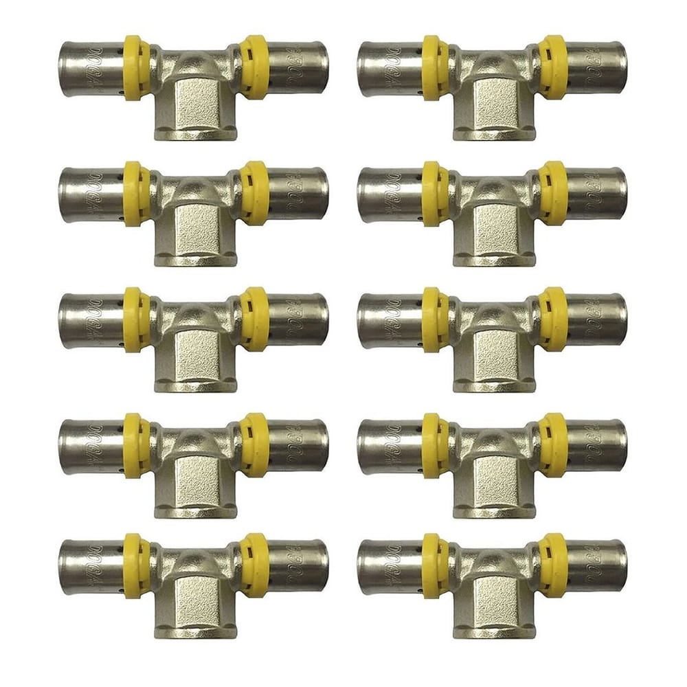 Kit 10 Un Tee F 16 X 1/2 X 16 Tudogas