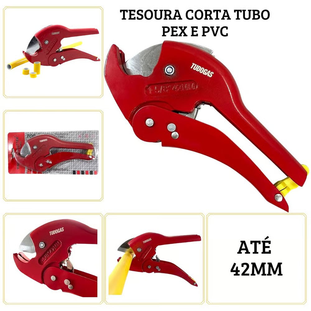Tesoura Corta Tubo Pex 16mm a 42mm Tudogás