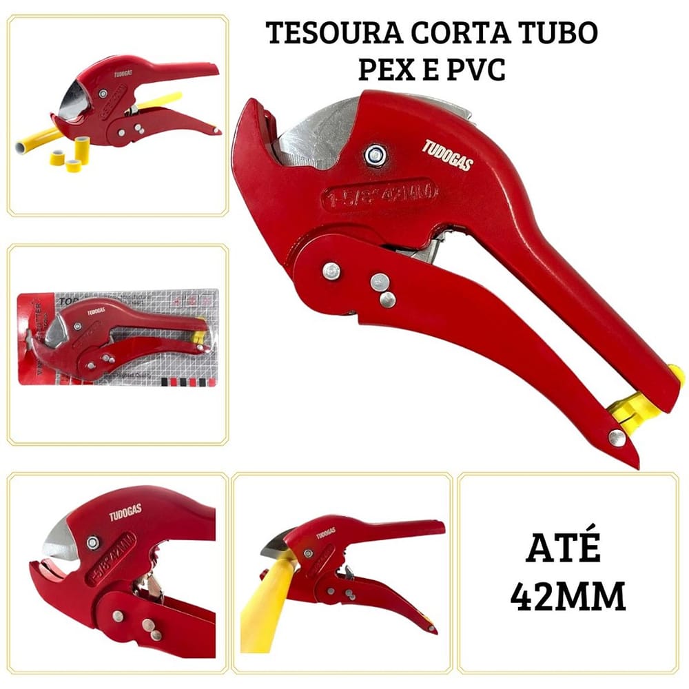 Tesoura P/ Tubo Pex de 16mm a 42mm Red Tudogás