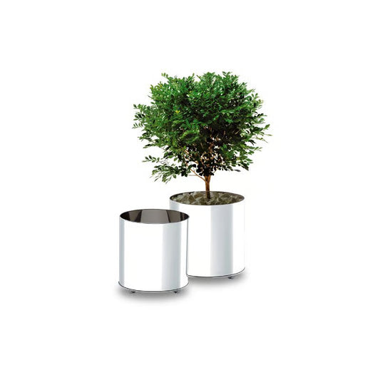 Cachepot Inox C/rodizios Diam 40x40cm