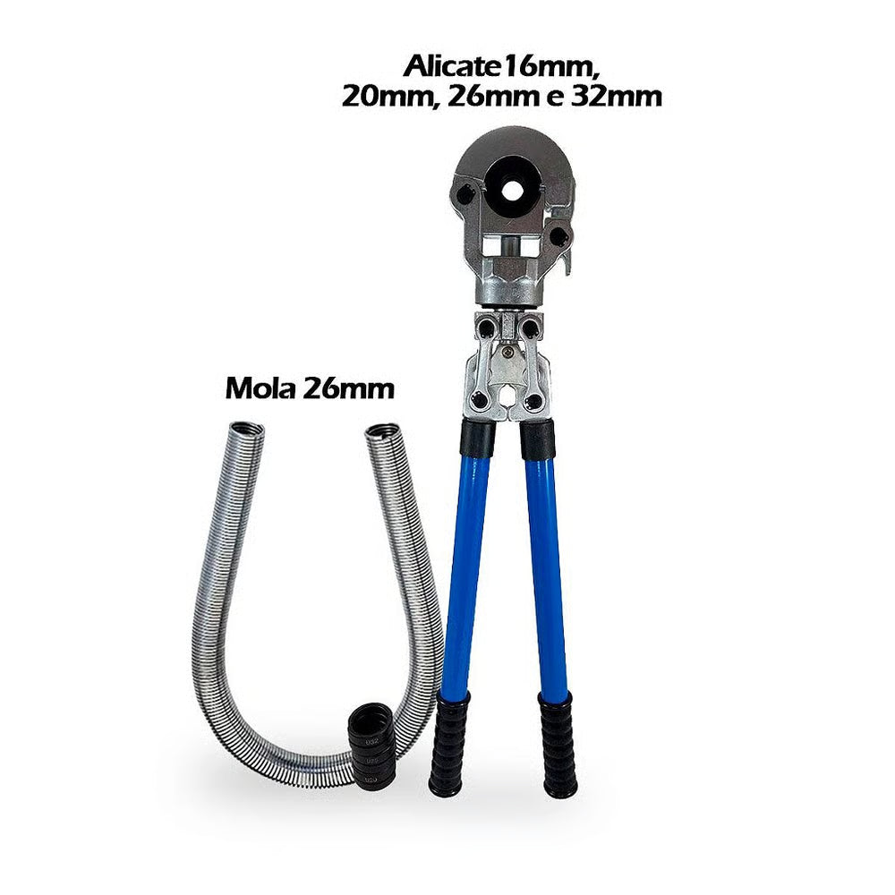 Kit Alicate Prensa Tubo Pex 16/20/26/32mm + Mola 26mm