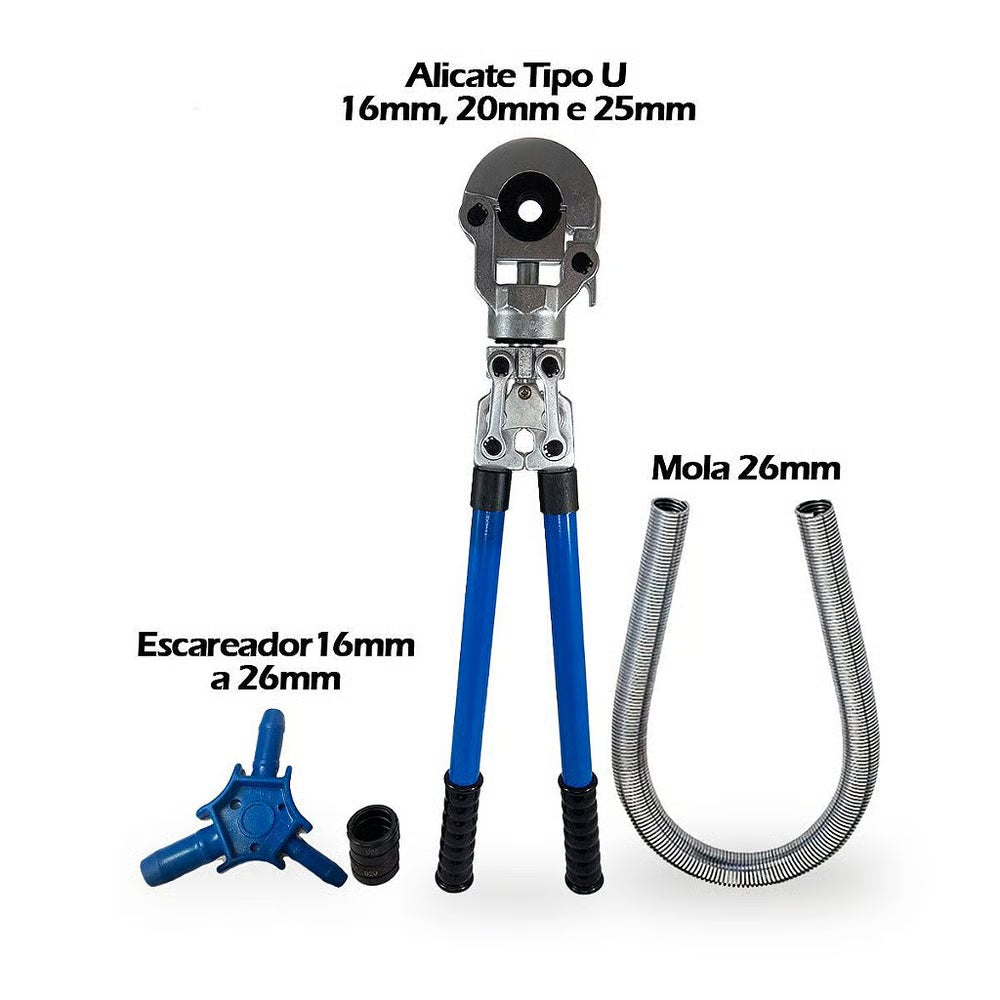 Kit Alicate 16/20/25 + Escareador + Mola 26