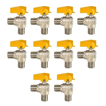 Kit 10 Un Valv Esf Ang 1/2 M X 1/2 M Gas Tudogas
