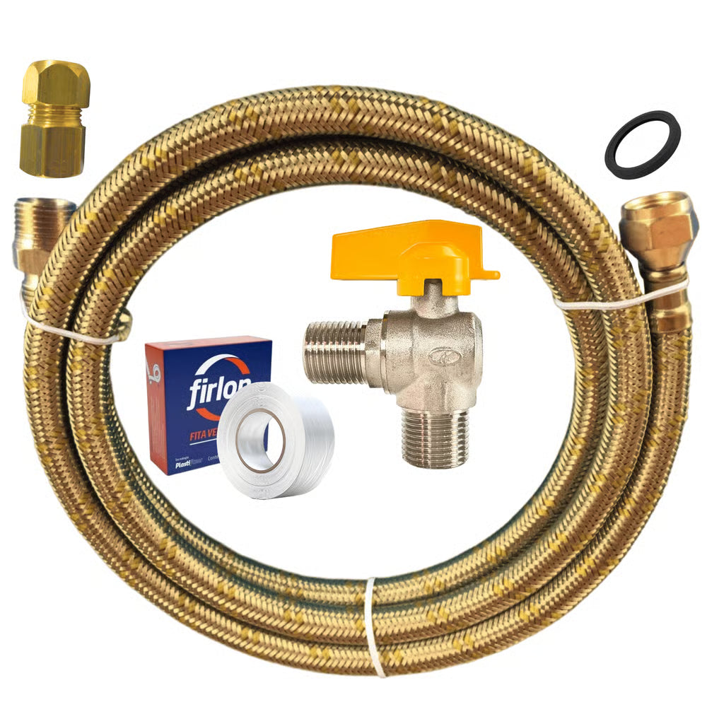 Kit Instalação Gás 0,8m + Valv + Adap